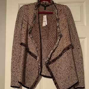 White House Black Market Fringe Sweater Jacket